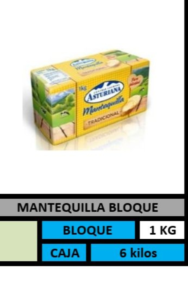 (CAJA) MANTEQUILLA ASTURIANA 1 KG (6 unid.)